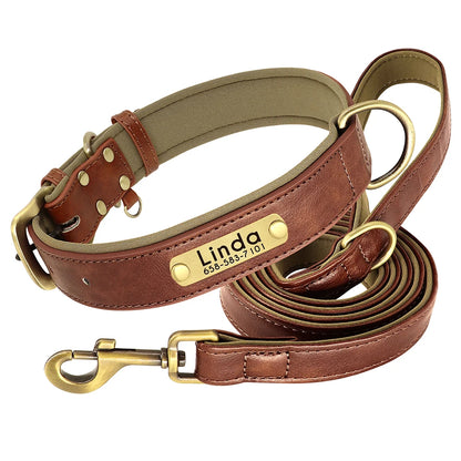 Custom Leather Dog Collar Set