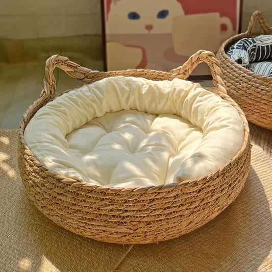 Rattan Cat Bed Basket